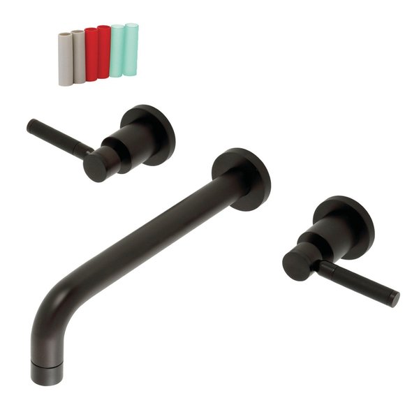 Kingston Brass KS8025DKL Two-Handle Wall Mount Tub Faucet, Oil Rubbed Bronze KS8025DKL